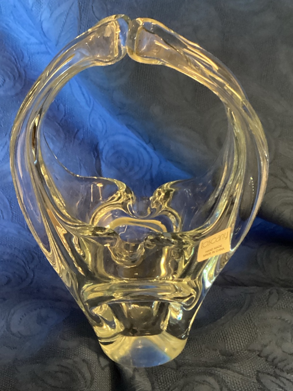 Vintage Pandi Hand Blown Handled Basket